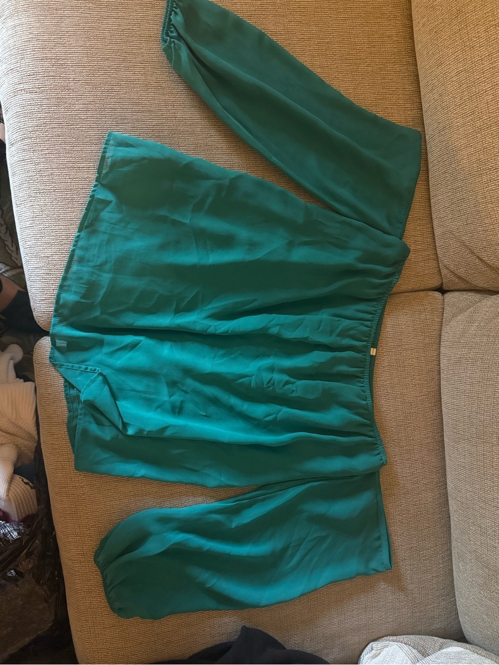 Teal Women off the shoulder long sleeve top